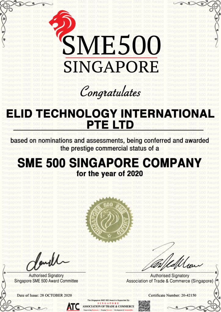 Latest News 1 SME 500 Certificate 2020 Latest News | Elid Technology International Pte. Ltd | Elid Technology SME 500 Certificate 2020
